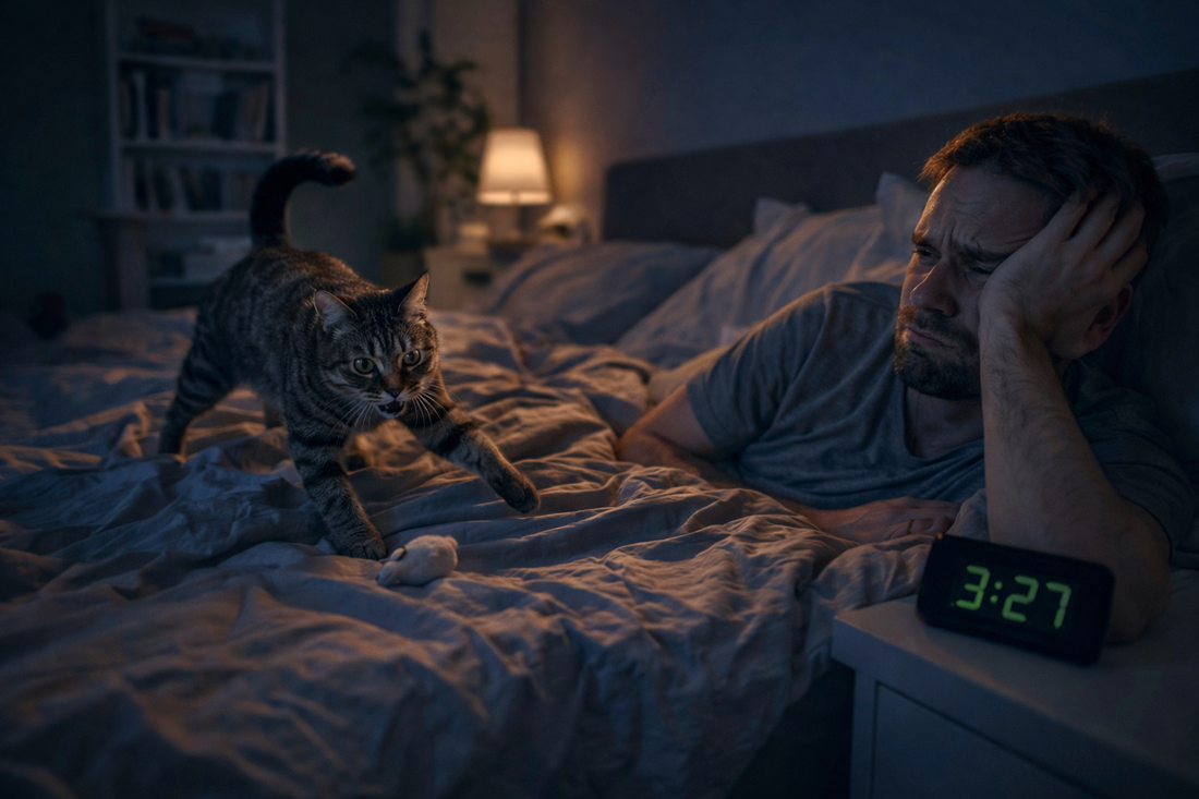 🐾 Warum Katzen nachts aktiv sind und wie du ruhig schlafen kannst